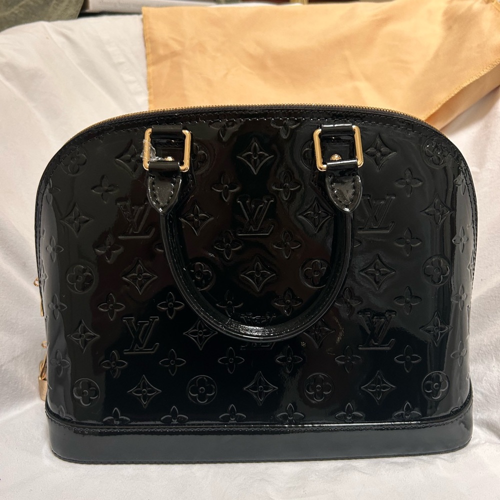 Louis Vuitton Black Patent Leather Satchel